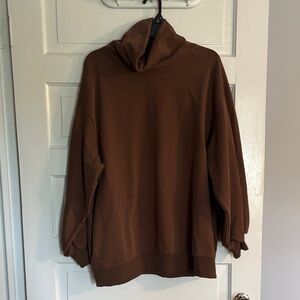 Anrabess Brown Oversized Hoodie